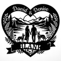 Herzschild Pärchen mit zwei Malinois – David & Denise, BLANK