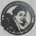 Rundes Hortensien-Porträt Wandschild – Herzlichen Glückwunsch Anja 50