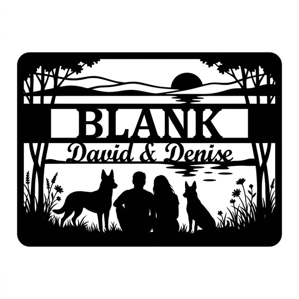 Querformat-Panorama „BLANK“ – David & Denise mit zwei Malinois