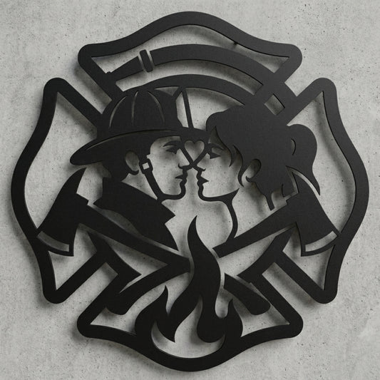 Feuerwehr-Paar Emblem Wandschild