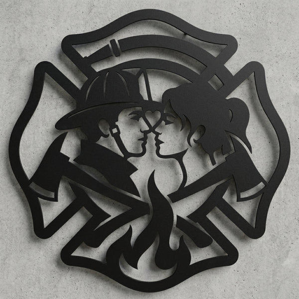 Feuerwehr-Paar Emblem Wandschild