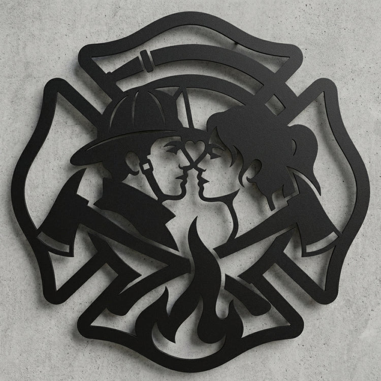 Feuerwehr-Paar Emblem Wandschild
