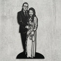 Paar-Silhouetten-Wandschild Steelmonks