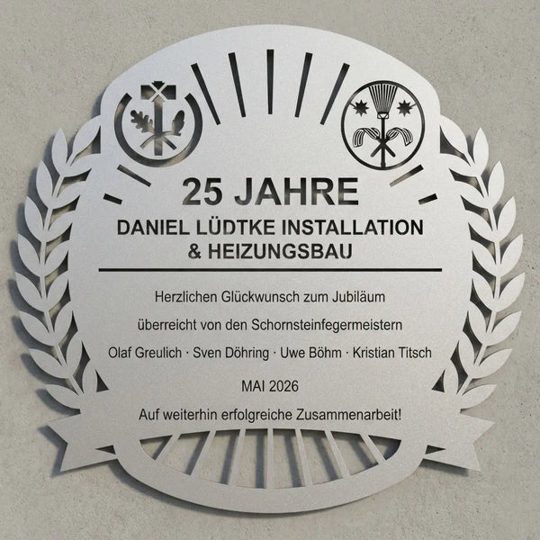 Firmenjubiläum Emblem Wandschild Steelmonks