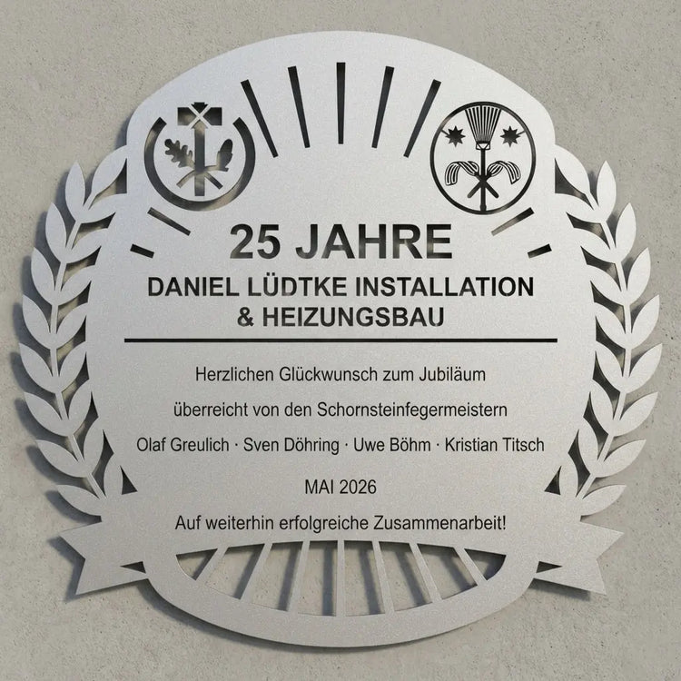 Firmenjubiläum Emblem Wandschild