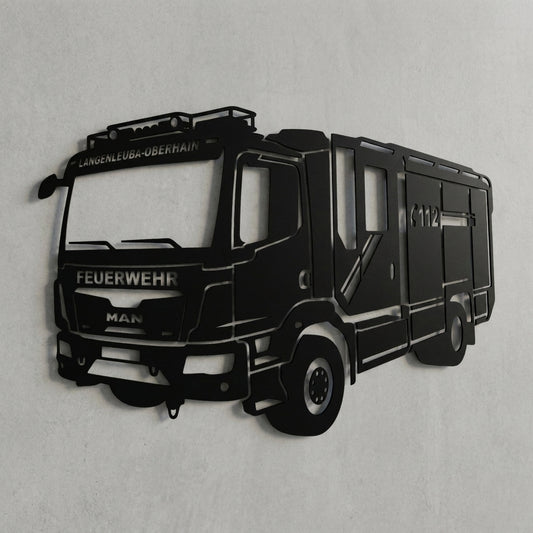 Feuerwehr Silhouette Wandschild