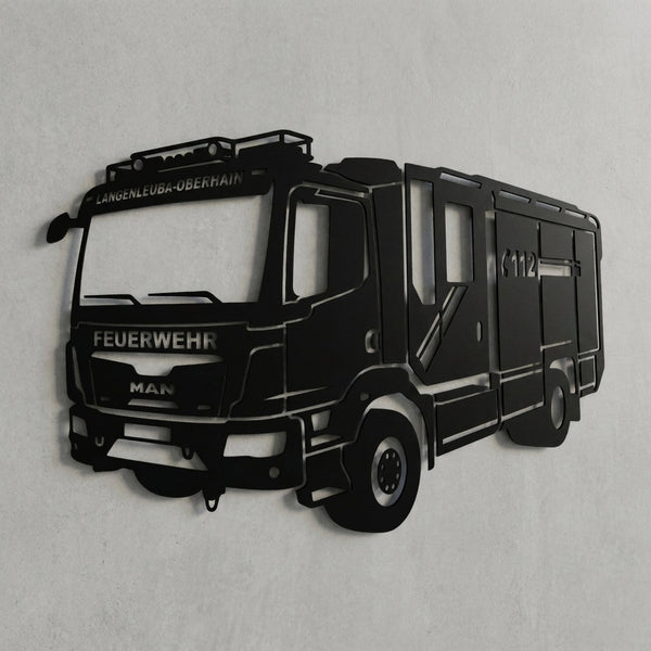 Feuerwehr Silhouette Wandschild