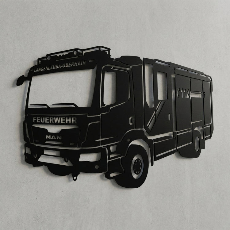 Feuerwehr Silhouette Wandschild