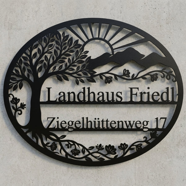 Landhaus Metall-Wandschild