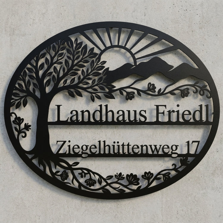 Landhaus Metall-Wandschild