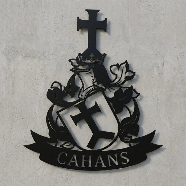 Wandschild Familienwappen CAHANS Steelmonks