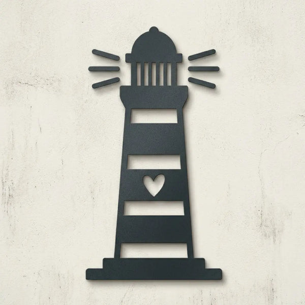 Leuchtturm Wandschild Anthrazit Steelmonks