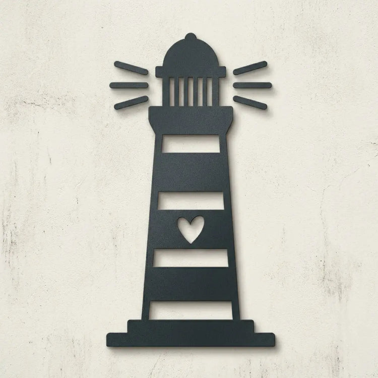 Leuchtturm Wandschild Anthrazit