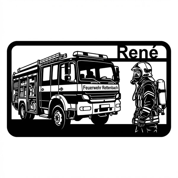 Wandschild Feuerwehr Rettenbach – Atemschutz René