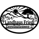 Ovales Landhaus-Wandschild „Landhaus Friedl“