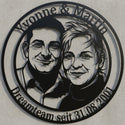 Ovales Partnerschild Yvonne & Martin