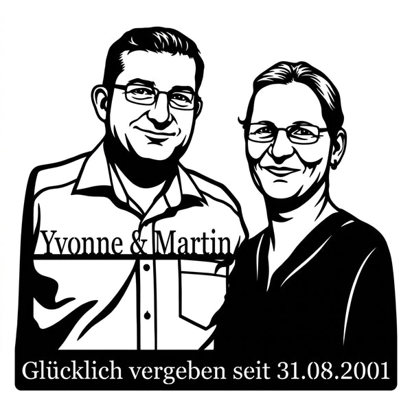 Paar-Wandschild Yvonne & Martin