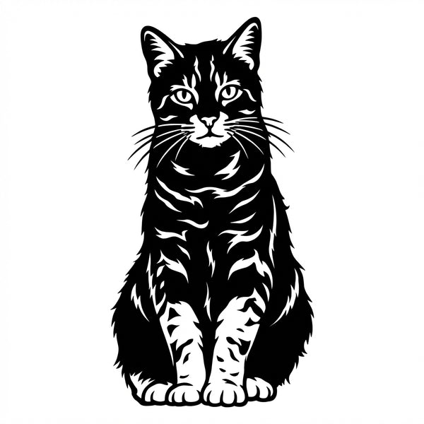 Katzen-Silhouette Wandschild