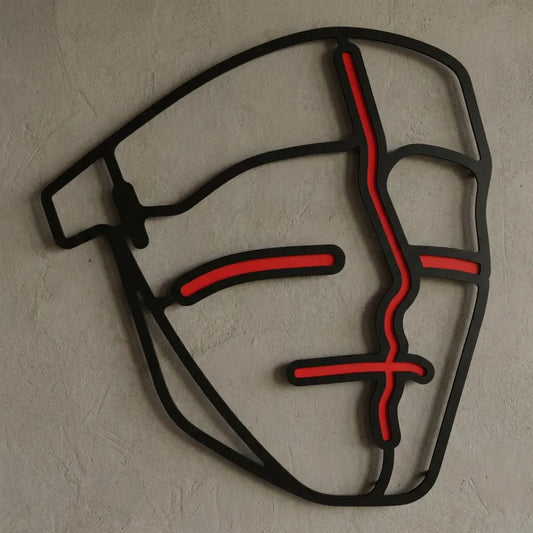 DJ-Maske Rotlinien Freischnitt Steelmonks