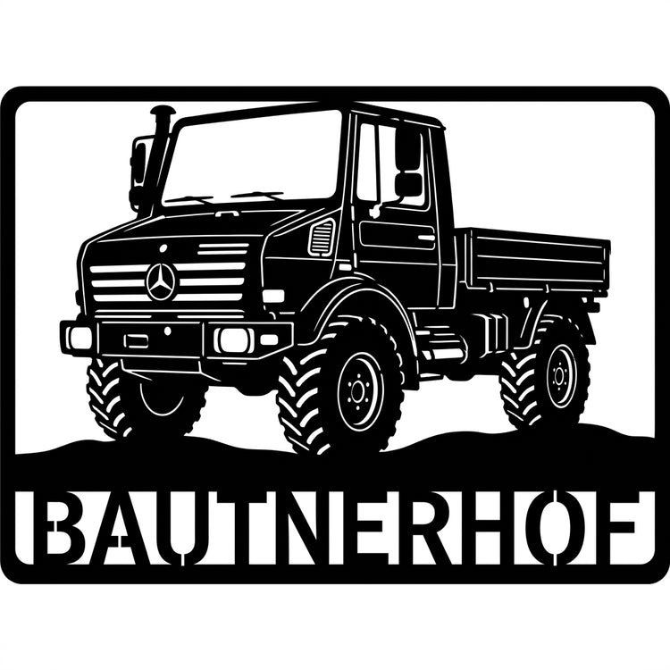 Unimog-Hofschild „Bautnerhof“