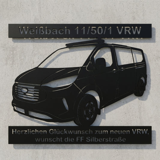 Fahrzeug-Wandschild mit Text oben und unten
