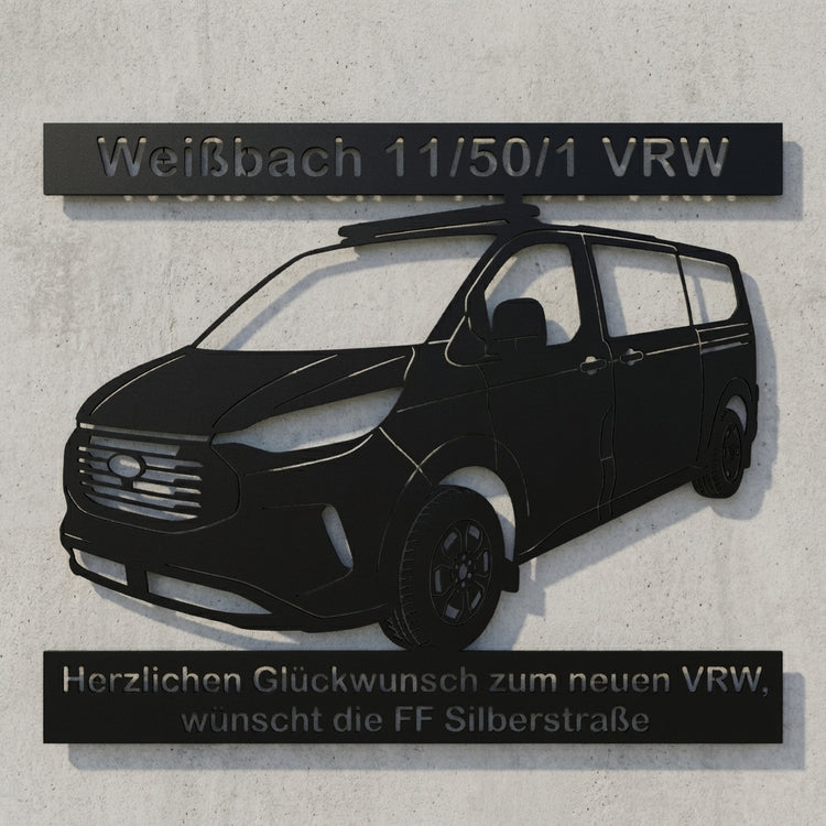 Fahrzeug-Wandschild mit Text oben und unten