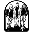 Familienschild Emblem – 3 Personen und Hund Steelmonks
