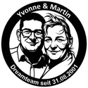 Ovales Partnerschild – Yvonne & Martin