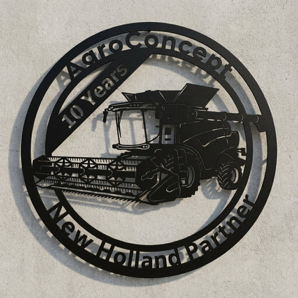Rundes Schild Mähdrescher – AgroConcept 10 Years