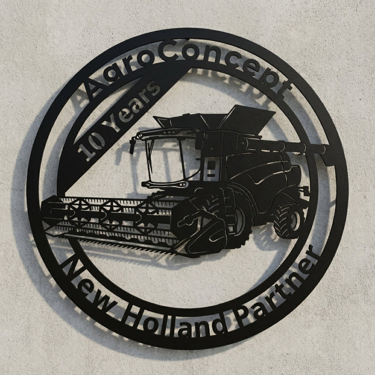 Rundes Schild Mähdrescher – AgroConcept 10 Years