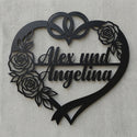 Hochzeits-Herz-Emblem – Alex und Angelina
