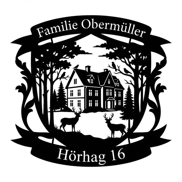 Familienwappen Schild – Familie Obermüller, Hörhag 16 Steelmonks