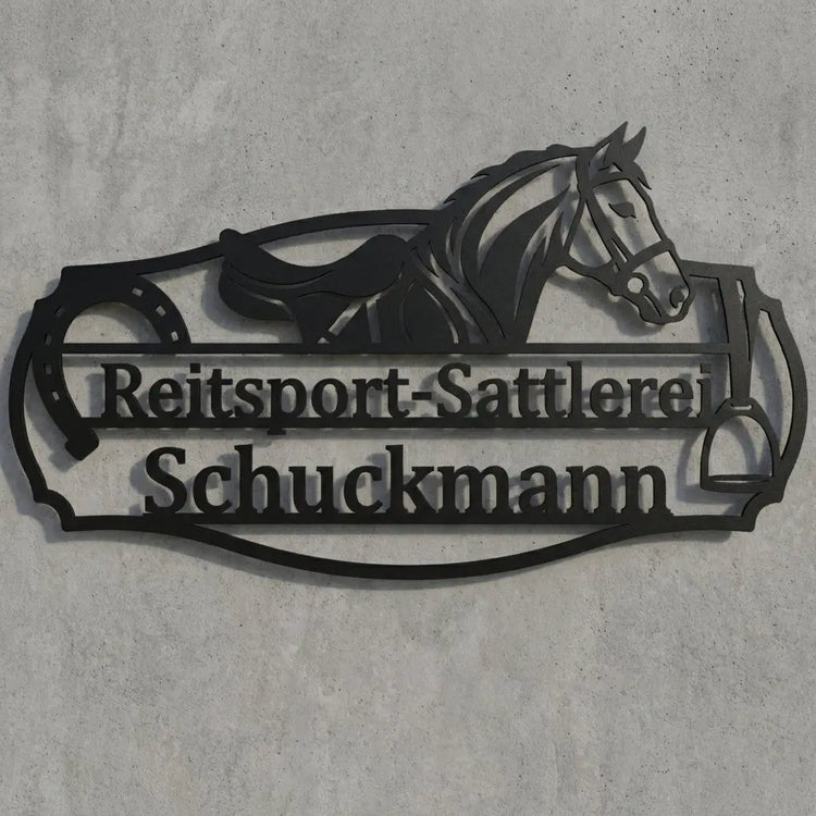 Türschild Reitsport-Sattlerei Schuckmann
