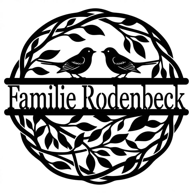 Ovales Emblem-Wandschild – Familie Rodenbeck Steelmonks