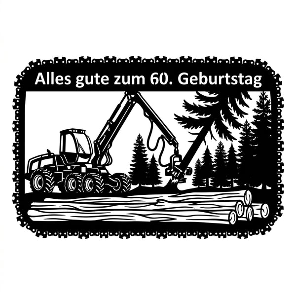 Harvester im Kettensägen-Rahmen – 60. Geburtstag