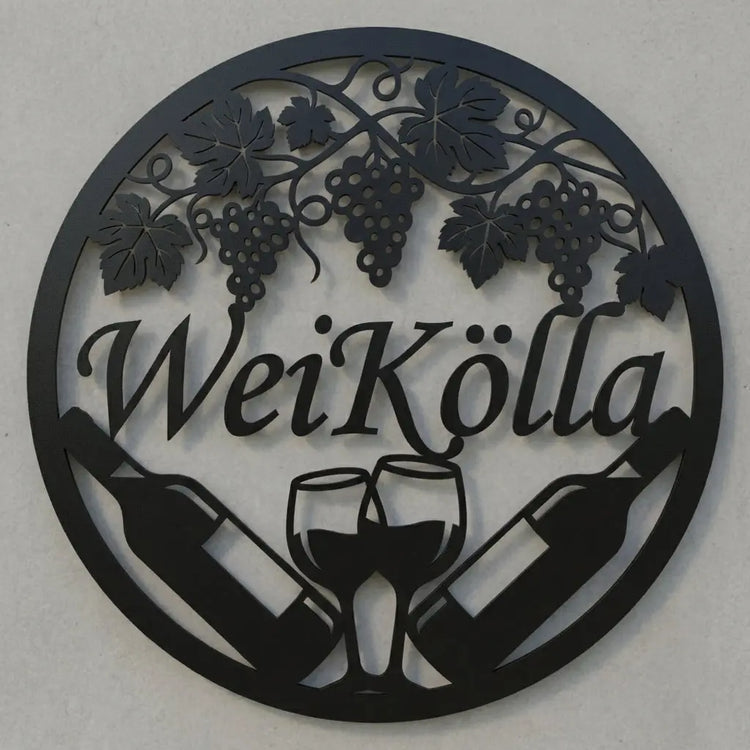Rundes Weinschild „WeiKölla“