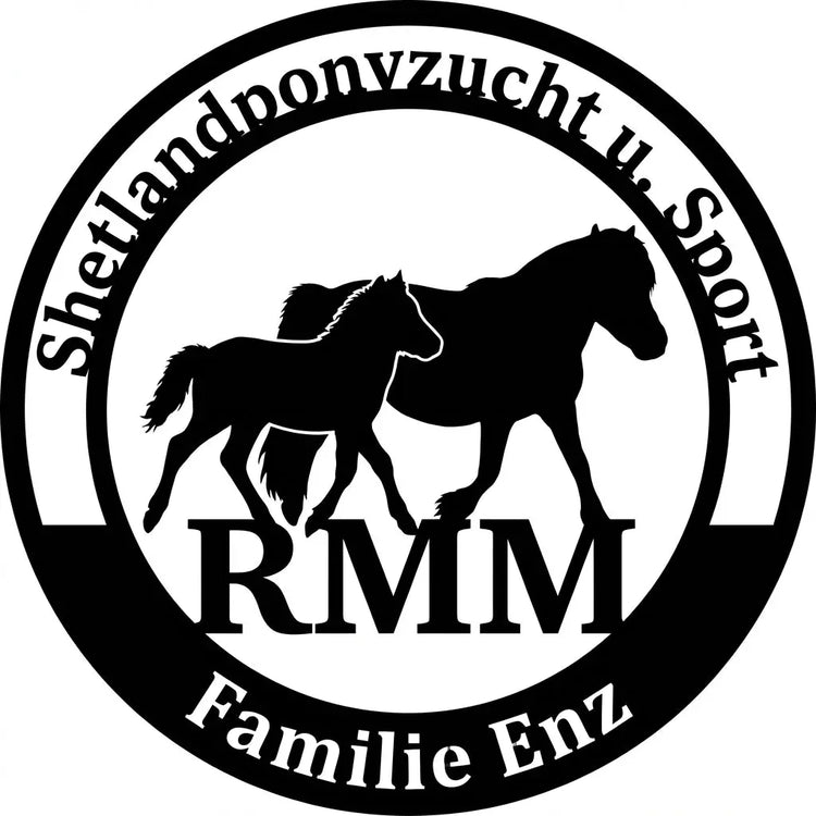 Ovales Hofschild – Shetlandponyzucht Steelmonks