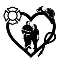 Herzschild Feuerwehr-Liebespaar