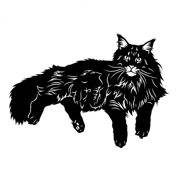 Katzen Silhouette Wandschild Steelmonks