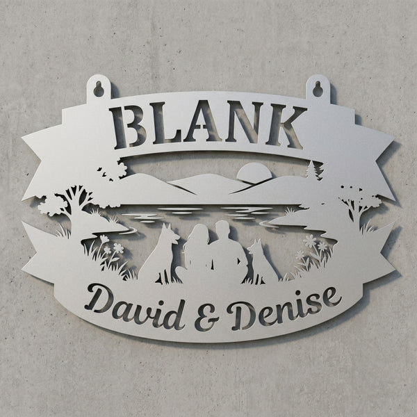 Banderolen-Wandschild BLANK – David & Denise