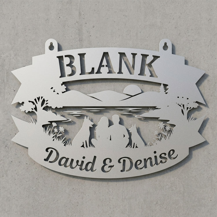 Banderolen-Wandschild BLANK – David & Denise