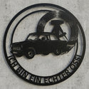 Rundes Wandschild mit Text