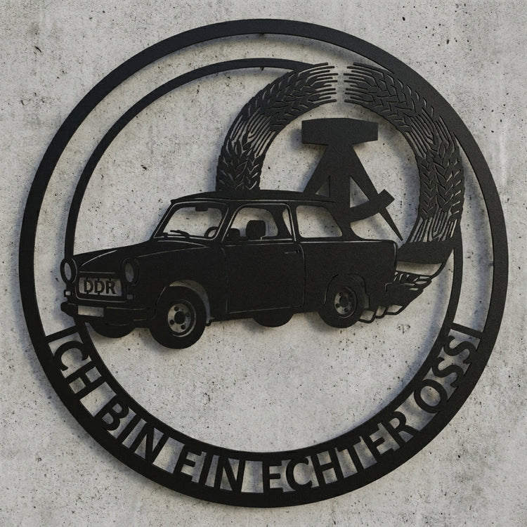 Rundes Wandschild mit Text