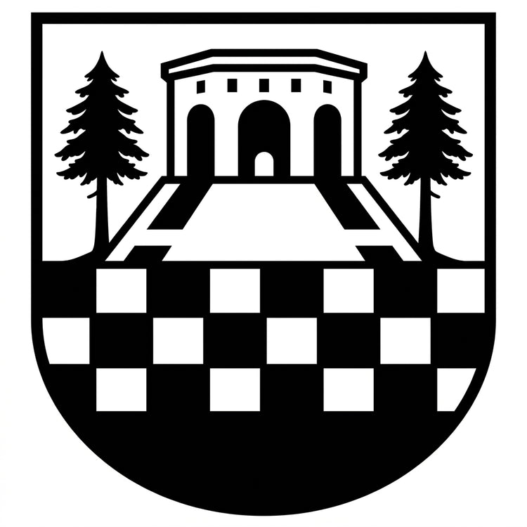 Wappen mit Bäumen – Metall-Wandschild