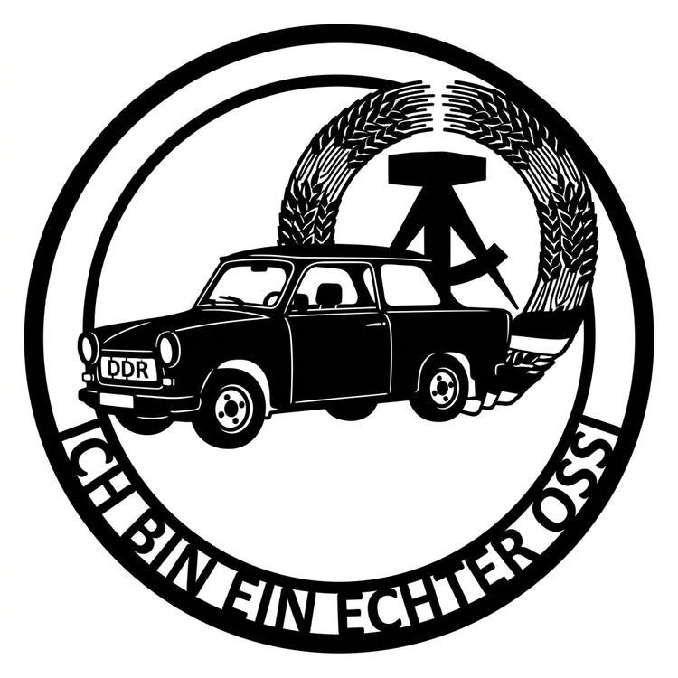 Rundes Wandschild mit Text