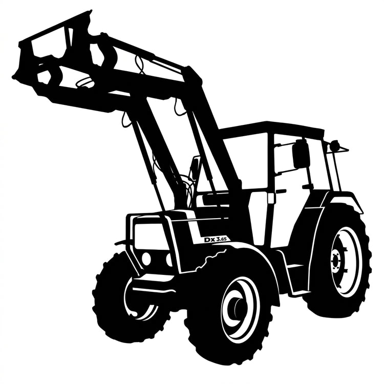 Traktor mit Frontlader Silhouette – Wanddeko