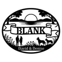 Ovales Schriftrollen-See-Schild – BLANK, David & Denise