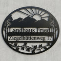Ovales Hausschild Landhausstil – Berge & Ranke