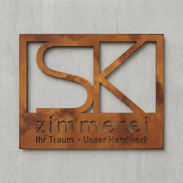 Rechteckiges Logo-Wandschild