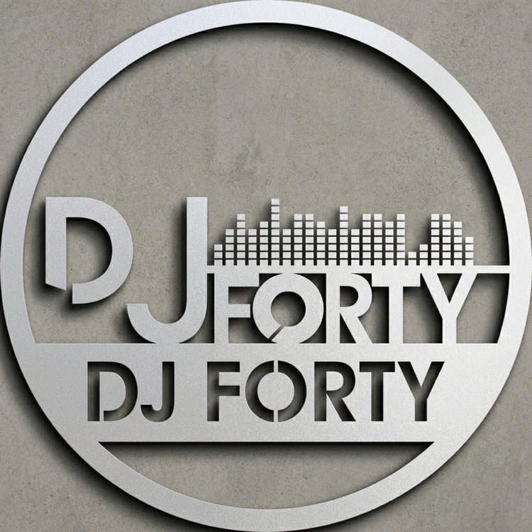 DJ Forty – Rundes Emblem-Wandschild